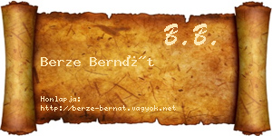 Berze Bernát névjegykártya