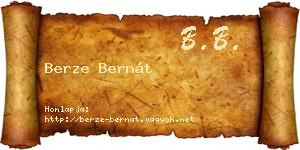 Berze Bernát névjegykártya
